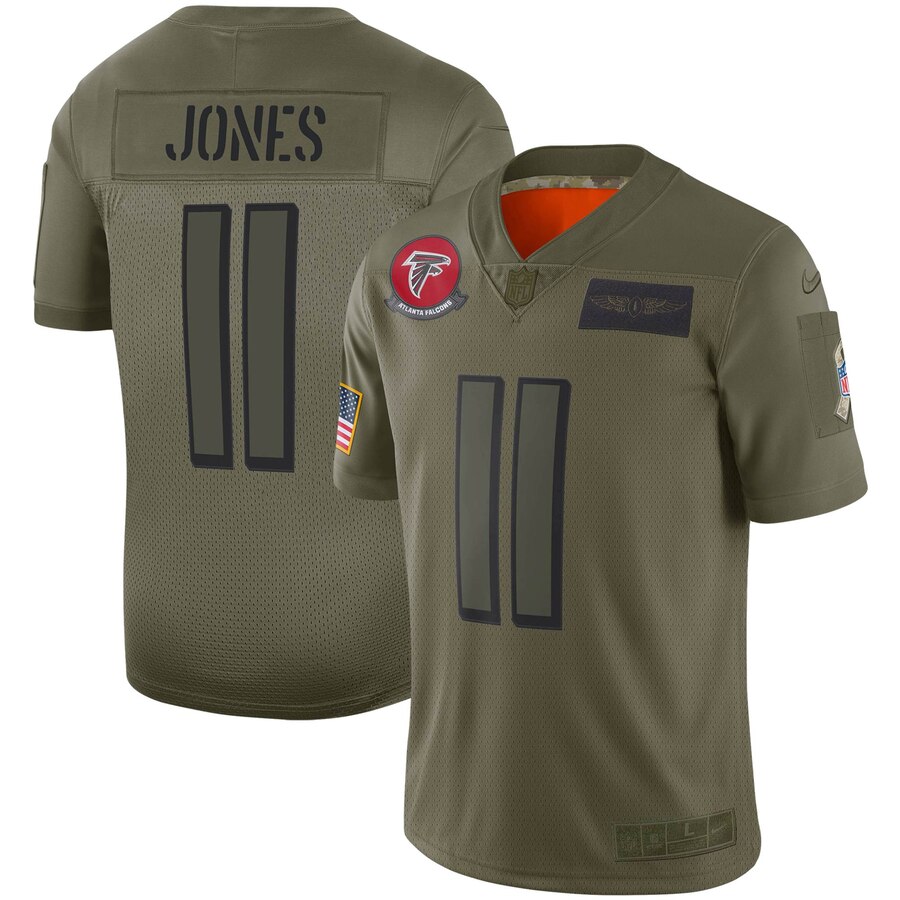 Youth Atlanta Falcons Julio Jones Nike Olive 2019 Salute to Service Game Jersey