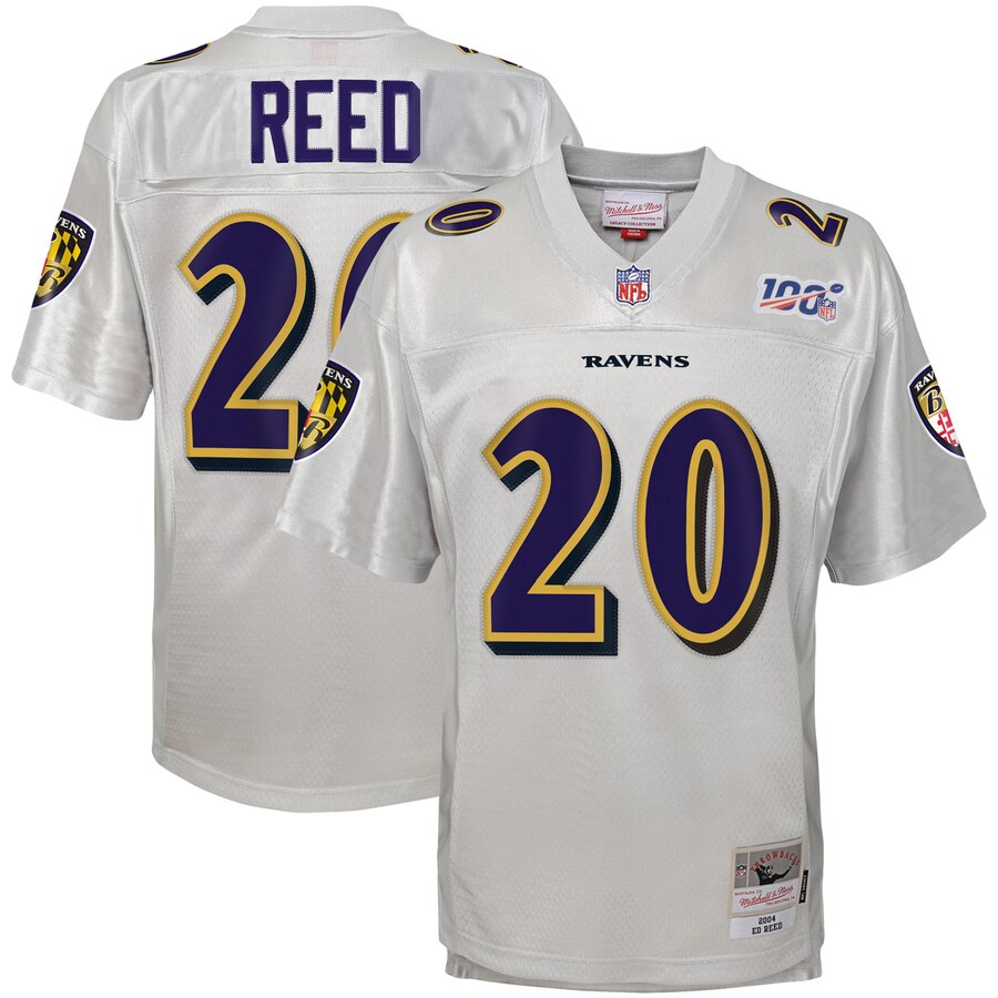 Youth Baltimore Ravens Ed Reed Mitchell & Ness Platinum NFL 100 Retired Player Legacy Jersey