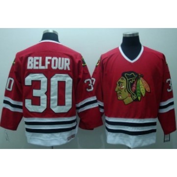 #30 Ed Belfour Jersey Chicago Blackhawks Red Throwback CCM