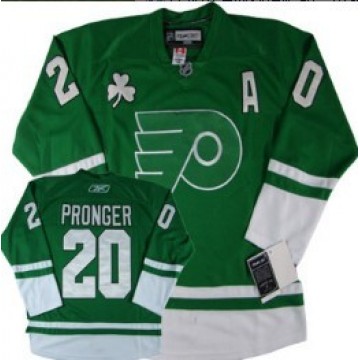 Men Philadelphia Flyers Jersey Chris Pronger St. Patrick's Day Green