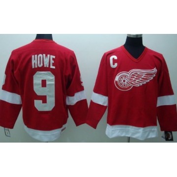 Men Detroit Red Wings Jersey Gordie Howe Throwback CCM Red