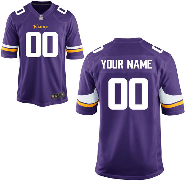 Men's Minnesota Vikings Nike Purple Custom Game Jersey