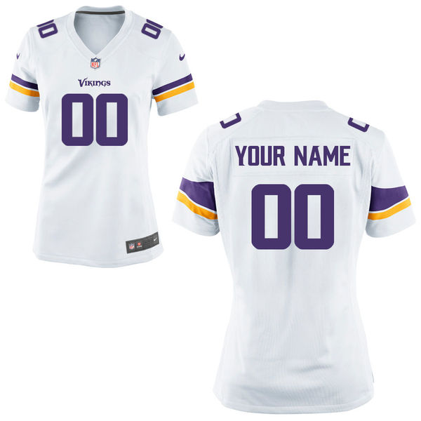 Women's Minnesota Vikings Nike White Custom Game Jersey