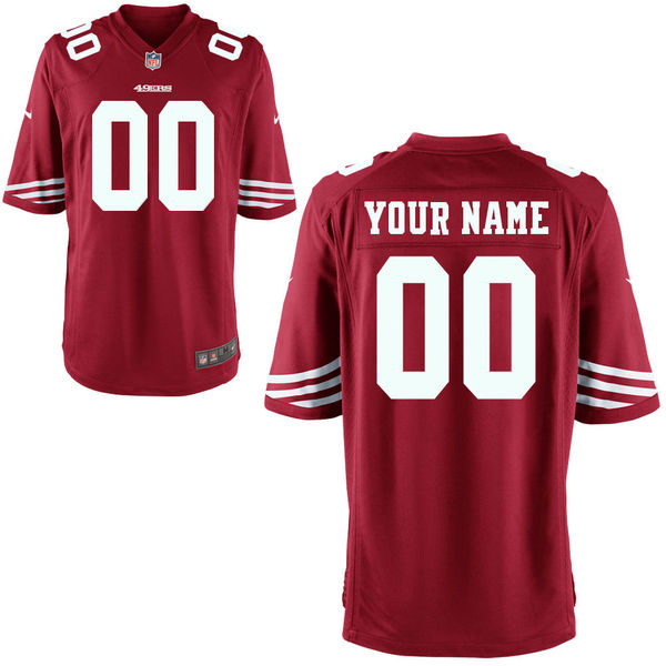 Men's San Francisco 49ers Nike Scarlet Custom Game Jersey