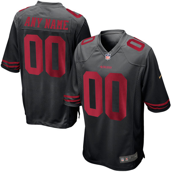 Men's San Francisco 49ers Nike Black Custom Game Jersey