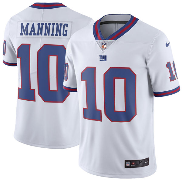 Men's New York Giants Eli Manning Nike White Vapor Untouchable Color Rush Limited Player Jersey