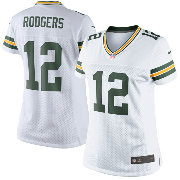 Women's Green Bay Packers Aaron Rodgers Nike White Vapor Untouchable Limited Jersey