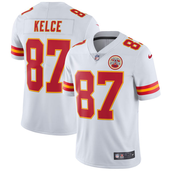 Men's Kansas City Chiefs Travis Kelce Nike White Vapor Untouchable Limited Player Jersey