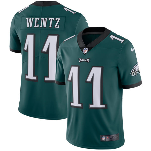 Men's Philadelphia Eagles Carson Wentz Nike Midnight Green Vapor Untouchable Limited Player Jersey