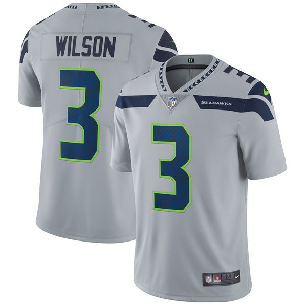 Men's Seattle Seahawks Russell Wilson Nike Gray Vapor Untouchable Limited Player Jersey