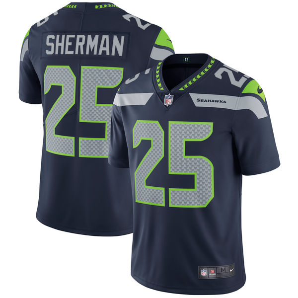 Men's Seattle Seahawks Richard Sherman Nike College Navy Vapor Untouchable Limited Player Jersey