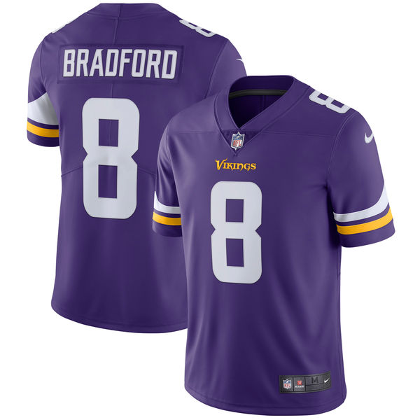 Men's Minnesota Vikings Sam Bradford Nike Purple Vapor Untouchable Limited Player Jersey