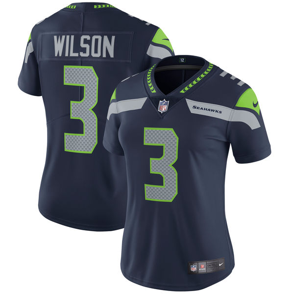 Women's Seattle Seahawks Russell Wilson Nike College Navy Vapor Untouchable Limited Player Jersey