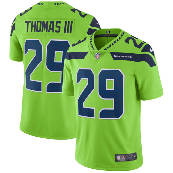 Men's Seattle Seahawks Earl Thomas Nike Neon Green Vapor Untouchable Color Rush Limited Player Jersey