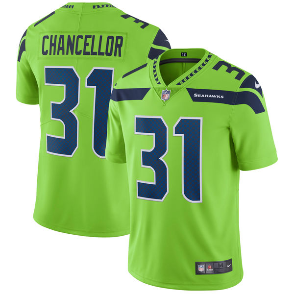 Men's Seattle Seahawks Kam Chancellor Nike Neon Green Vapor Untouchable Color Rush Limited Player Jersey