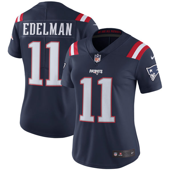 Women's New England Patriots Julian Edelman Nike Navy Vapor Untouchable Color Rush Limited Player Jersey