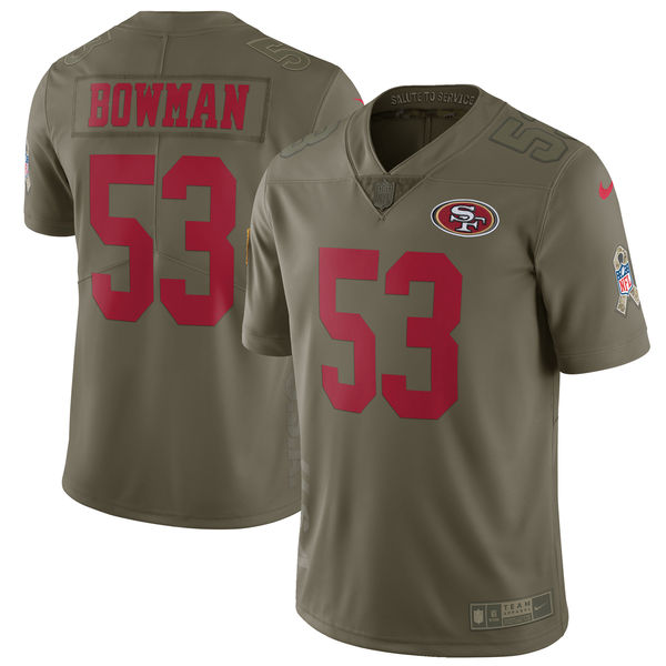 Men's San Francisco 49ers NaVorro Bowman Nike Olive Salute To Service Limited Jersey