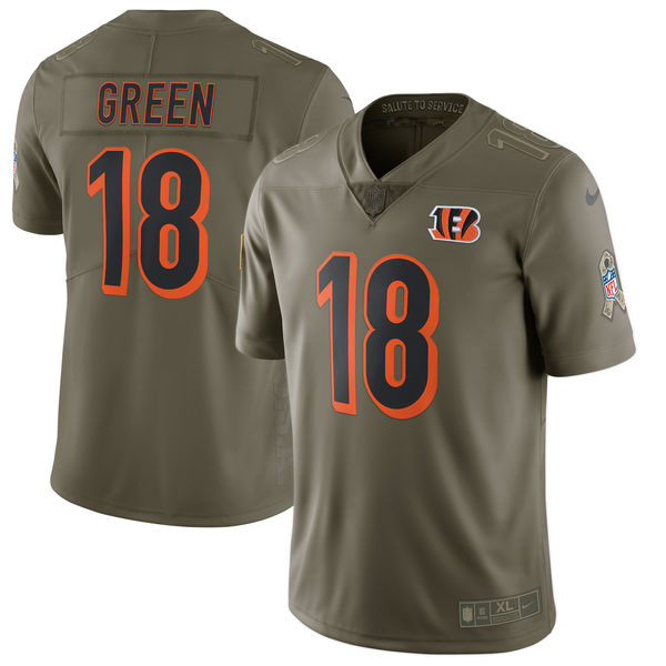 Men's Cincinnati Bengals A.J. Green Nike Olive Salute To Service Limited Jersey