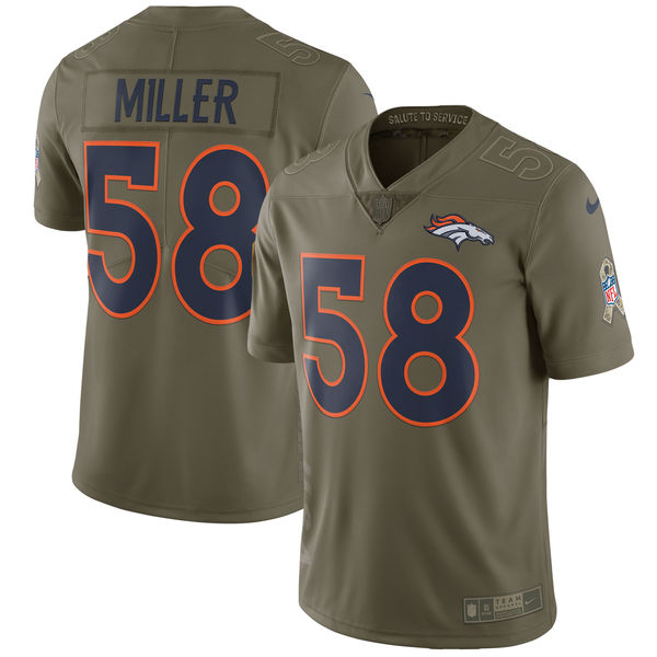 Men's Denver Broncos Von Miller Nike Olive Salute To Service Limited Jersey