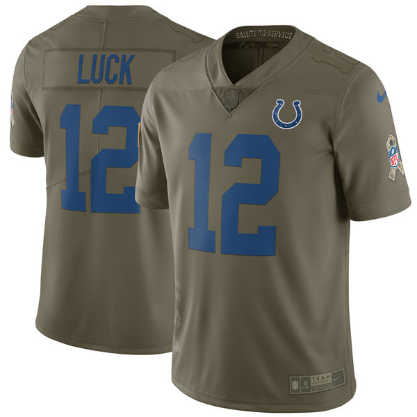 Men's Indianapolis Colts Andrew Luck Nike Olive Salute To Service Limited Jersey