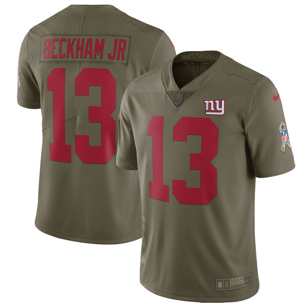 Men's New York Giants Odell Beckham Jr Nike Olive Salute To Service Limited Jersey