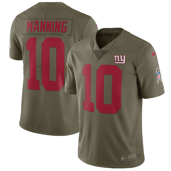 Men's New York Giants Eli Manning Nike Olive Salute To Service Limited Jersey