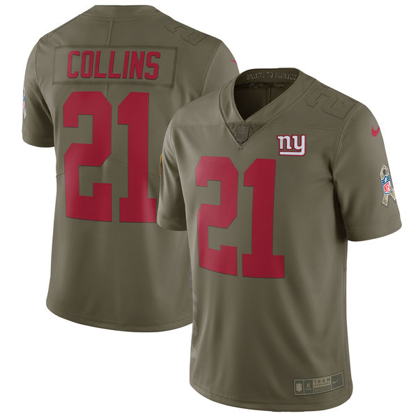 Men's New York Giants Landon Collins Nike Olive Salute To Service Limited Jersey