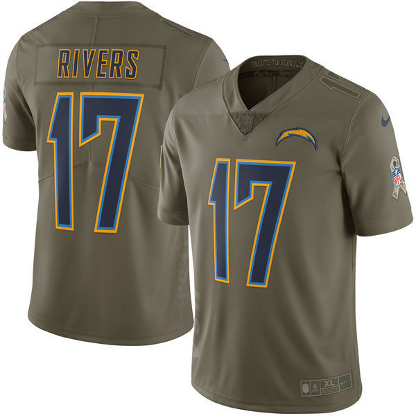 Men's Los Angeles Chargers Philip Rivers Nike Olive Salute To Service Limited Jersey