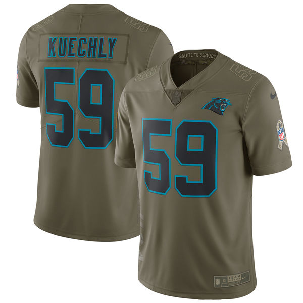 Men's Carolina Panthers Luke Kuechly Nike Olive Salute To Service Limited Jersey