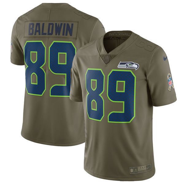 Men's Seattle Seahawks Doug Baldwin Nike Olive Salute To Service Limited Jersey