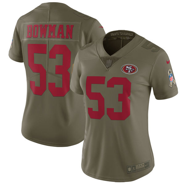 Women's San Francisco 49ers NaVorro Bowman Nike Olive Salute to Service Limited Jersey