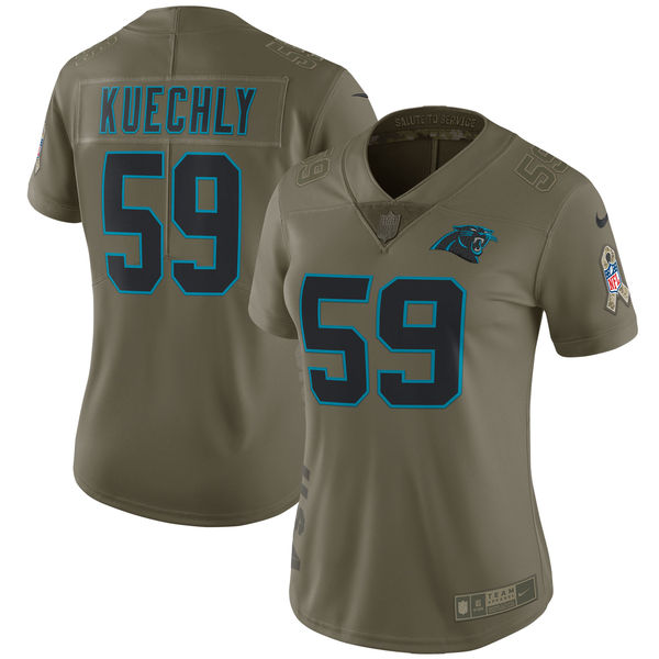 Women's Carolina Panthers Luke Kuechly Nike Olive Salute to Service Limited Jersey