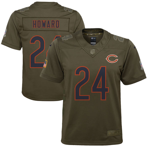 Youth Chicago Bears Jordan Howard Nike Olive Salute to Service Game Jersey