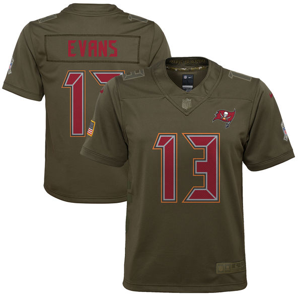 Youth Tampa Bay Buccaneers Mike Evans Nike Olive Salute to Service Game Jersey