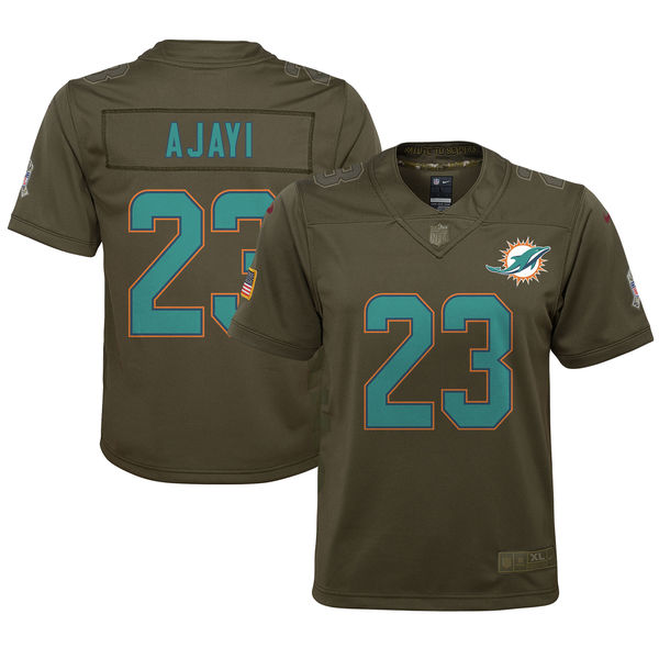 Youth Miami Dolphins Jay Ajayi Nike Olive Salute to Service Game Jersey