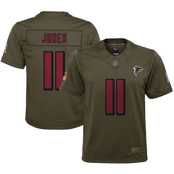 Youth Atlanta Falcons Julio Jones Nike Olive Salute to Service Game Jersey