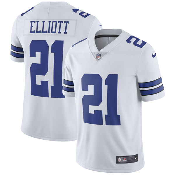 Men's Dallas Cowboys Ezekiel Elliott Nike White Vapor Untouchable Limited Player Jersey