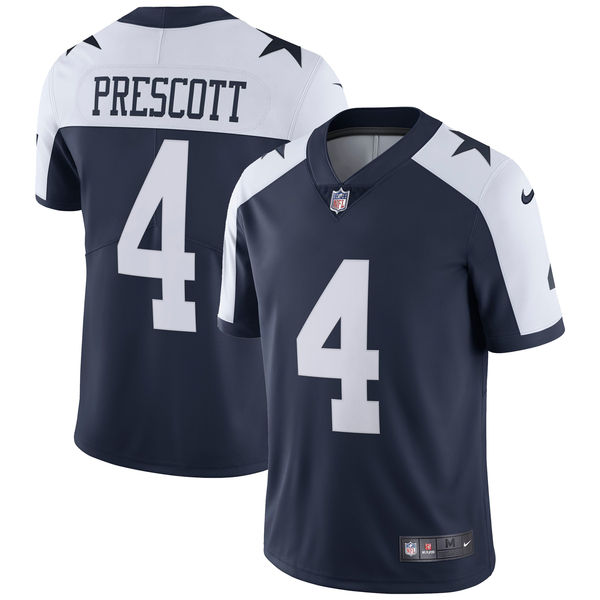 Men's Dallas Cowboys Dak Prescott Nike Navy Alternate Vapor Untouchable Limited Player Jersey