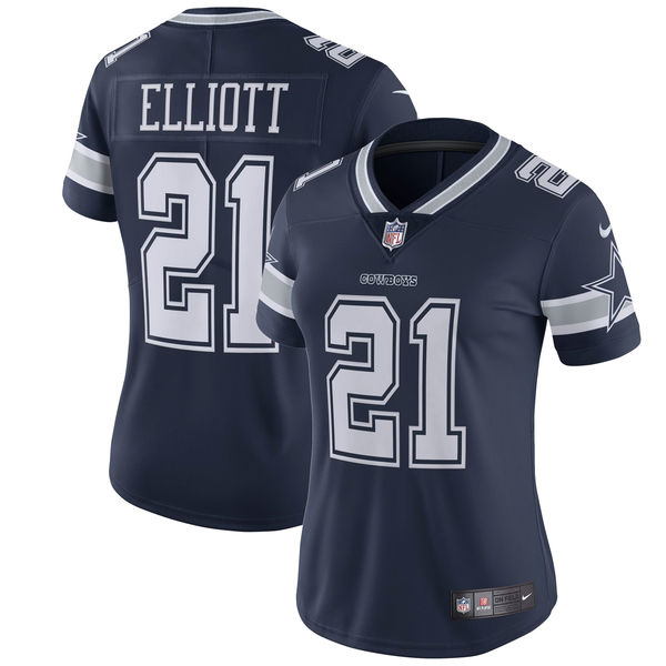 Women's Dallas Cowboys Ezekiel Elliott Nike Navy Vapor Untouchable Limited Jersey