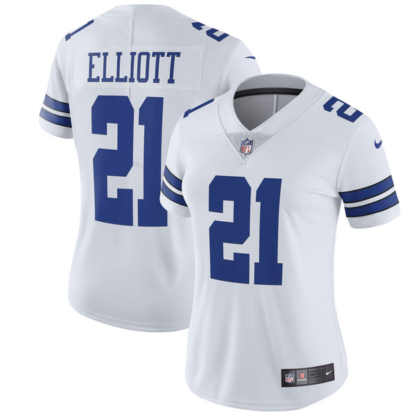 Women's Dallas Cowboys Ezekiel Elliott Nike White Vapor Untouchable Limited Jersey