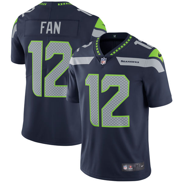 Youth Seattle Seahawks 12 Fan Nike College Navy Vapor Untouchable Limited Player Jersey