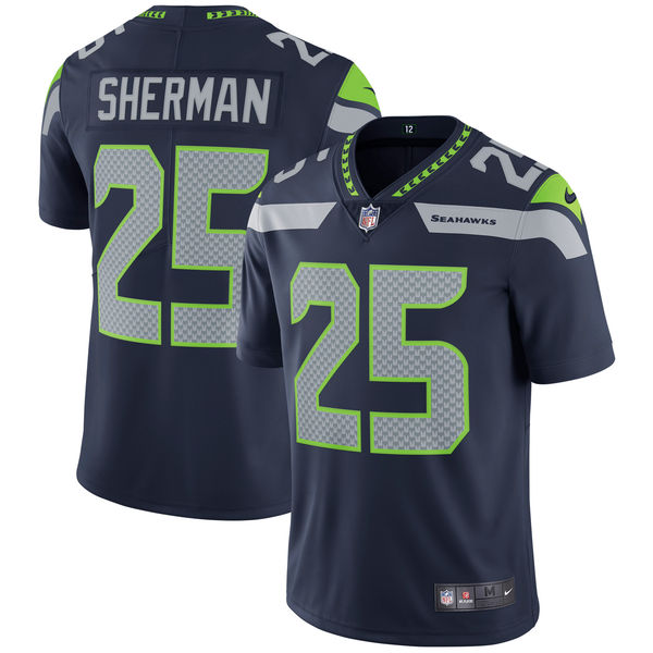 Youth Seattle Seahawks Richard Sherman Nike College Navy Vapor Untouchable Limited Player Jersey