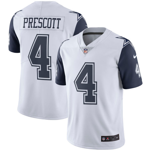 Men's Dallas Cowboys Dak Prescott Nike White Vapor Untouchable Color Rush Limited Jersey