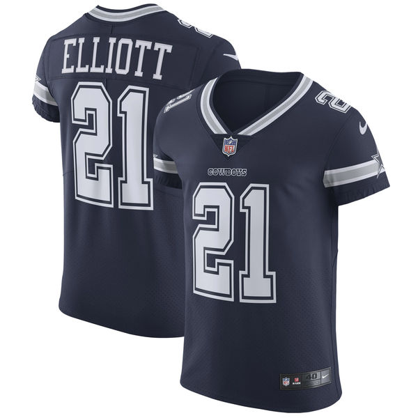 Men's Dallas Cowboys Ezekiel Elliott Nike Navy Vapor Untouchable Elite Jersey