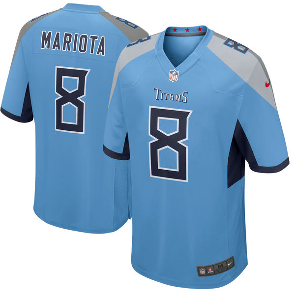 Men's Tennessee Titans Marcus Mariota Nike Light Blue New 2018 Game Jersey