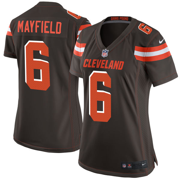 Women's Cleveland Browns Baker Mayfield Nike Brown 2018 NFL Draft Pick Game Jersey