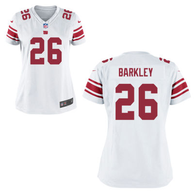 Women's New York Giants Saquon Barkley Nike Royal 2018 NFL Draft Pick Game White Jersey