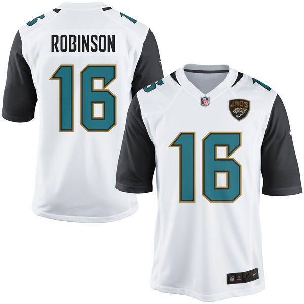 Mens Jacksonville Jaguars Denard Robinson Nike Teal Alternate Game White Jersey