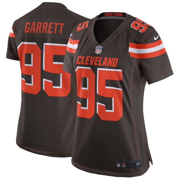 Women's Cleveland Browns Myles Garrett Nike Brown 2017 Draft Pick Game Jersey