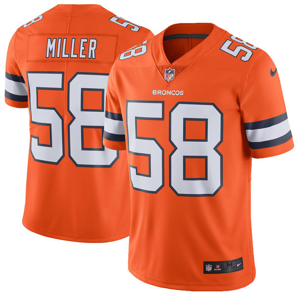 Men's Denver Broncos Von Miller Nike Orange Vapor Untouchable Color Rush Limited Player Jersey